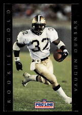 1992 Pro Line Portraits #19 Rookie Gold Vaughn Dunbar New Orleans Saints