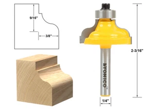 3/8" Ogee Fillet Edge Forming Router Bit - 1/4" Shank - Yonico 13179q - Picture 1 of 1