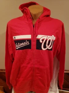 BEAUTIFUL Washington Nationals Men's Sz Lg Majestic Red Hooded Sweatshirt #5 NEW - Picture 1 of 1