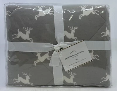 Pottery Barn Jumping Reindeer Euro Sham серый наволочка 26x26"" - Изображение 1 из 4