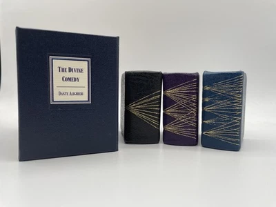 Miniature Set of 3 Divine Comedy Dante Leather Design Binding & Archival Box - Image 1 of 4