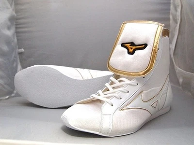 [Hecho por encargo] Zapatos de Boxeo Cortos MIZUNO Blanco/Blanco/Metal Línea Dorada Hechos en JP Foto 1 de 4