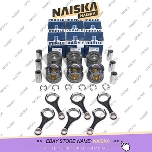 Engine Pistons Rings Kit+Connecting Rods for Mercedes ML350 GL350 OM642 CDI 3.0L - Picture 1 of 5