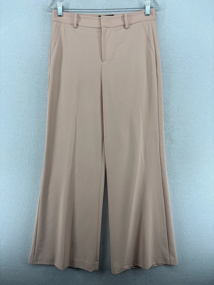 Pantalones ALICE + OLIVIA 4 Empleados Dylan Cintura Alta Pierna Ancha Forrado Pantalón Rosa EE. UU. Foto 1 de 4