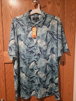 Camisa Margaritaville Abotonada Turquesa Palma Hawaiana Playa Nueva con Etiquetas Para Hombres XL Costera Foto 1 de 3