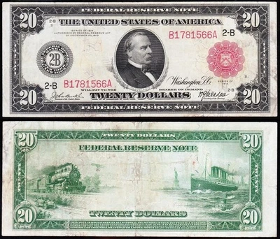 VERY NICE *RARE* Bold & Crisp VF 1914 $20 NEW YORK "RED SEAL" FRN! FREE SHIPPING - Image 1 of 3