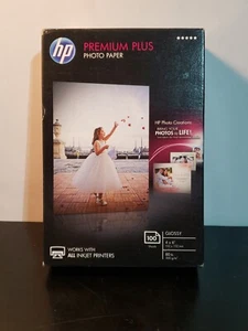 Papier fotograficzny atramentowy HP Q6565A Premium Plus 4" x 6" wysoki połysk ~ 100 arkuszy - Zdjęcie 1 z 3
