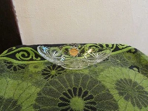 VINTAGE ANCHOR HOCKING 'EARLY AMERICAN' PRESCUT CANDY/SNACK BOWL. BEAUTIFUL - Picture 1 of 4