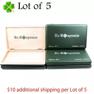 Lot of 5 Sin Compromiso Seleccion No. 2 Empty Wood Cigar Box 12" x 7.25" x 1" - Picture 1 of 11