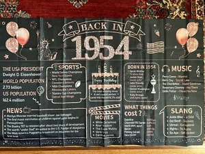 1954 70th Birthday Large Banner Backdrop Men Women Decor - Picture 1 of 12