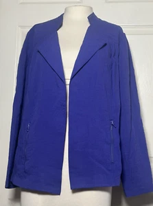 Chicos Blazer Womens Cardigan Purple, Open Jacket side Zipper Pockets Size 3 New - Picture 1 of 11