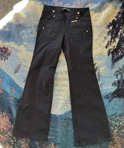Roberto Cavalli Black Low Rise Womens Crackerjack Flared Trousers Size 40/XS - Picture 1 of 8