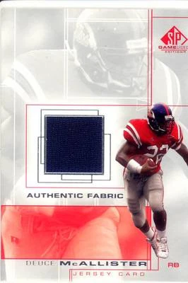 deuce mcallister rookie rc draft jersey patch ole miss rebels college spgu 2001 - Image 1 of 2
