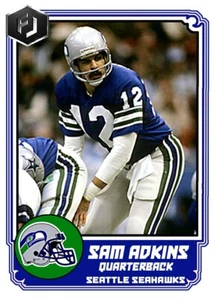 ACEO SAM ADKINS SEATTLE SEAHAWKS MASSGESCHNEIDERTE HANDGEFERTIGTE KUNSTKARTE - Bild 1 von 2