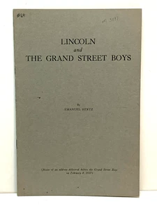 1930 LINCOLN AND THE GRAND STREET BOYS by Emanuel Hertz - Rare Booklet! - Bild 1 von 5
