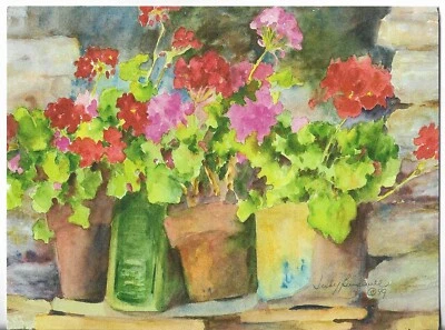 NEW LEANIN TREE Card apx 7.25x5.5 Watercolor Judy Buswell MANY THANKS - Image 1 of 3