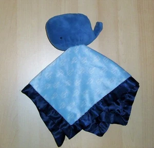 Cloud Island Target Blue Whale Baby Blanket Nautical Satin Security Lovey - Picture 1 of 3