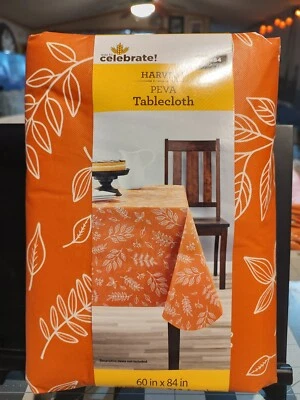 Harvest Fall Tablecloth 70" Round Halloween Thanksgiving Fall Season - Image 1 of 3