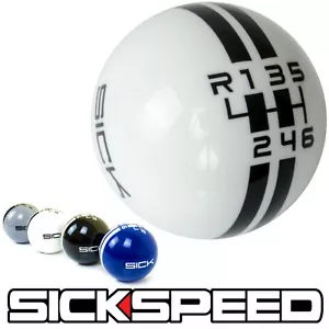 Bianco/Nero Sick Rally Righe Cambio Pomello Per 6RUL Corto Throw 10X1.5 K14 - Picture 1 of 1