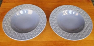 2er Set Pfaltzgraff Traditions Basics Korbgeflecht Pasta Suppenschalen blau 9" sehr guter Zustand - Bild 1 von 3