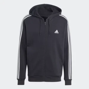 Adidas Essentials Fleece 3-Stripes Full-Zip Mens Hoodie IB4029 XL NWT $65 - Picture 1 of 4