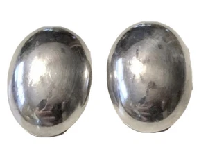 Pendientes de clip ovalados hinchados de plata de ley 925 México TAXCO TL-93 - Imagen 1 de 6