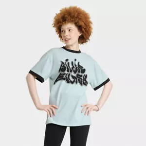 Billie Eilish Graphic Print T-Shirt Womens X-Large Short Sleeve Crew Neck Blue - Picture 1 of 9
