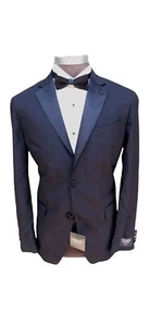 NWT Nordstrom Men’s Shop Black Tuxedo Jacket Two Button Notch Lapel Wool SZ 42R - Picture 1 of 9