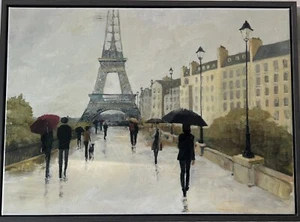 Eiffel In The Rain Patton Wall Decor 22x30 - Picture 1 of 4