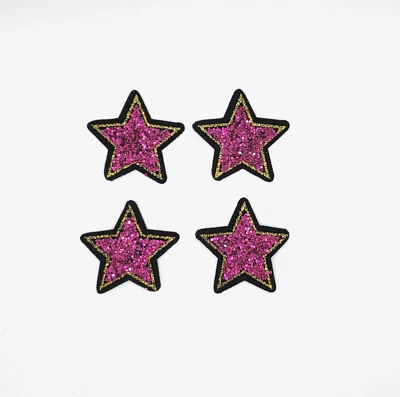 Pink (Glitter) Daisy Sunflower Embroidery Patch - Iron/Sew-On (8pcs) - Image 1 of 4
