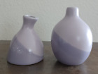 2 Margie's Garden Ceramic Vases Different Shades Of Purple 4.77