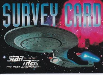 STAR TREK NEXT GENERATION  SEASON 3  SURVEY CARD BY SKYBOX - Image 1 of 2
