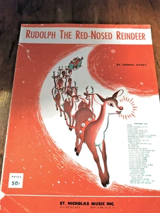 SHEET MUSIC RUDOLPH THE RED-NOSED REINDEER 1949 - Picture 1 of 3