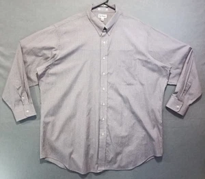 Camicia elegante Paul Fredrick Imperial anni 100 taglia 18,5 35 grigio a righe cotone due strati - Foto 1 di 16