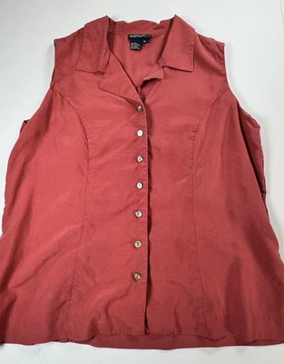 Blusa Harold’s 14 Mujer Seda Sin Mangas Lujo Minimalista Preppy Cápsula Foto 1 de 4