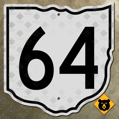 Señal de carretera Ohio State Route 64 1955 Bowling Green 15x16 Foto 1 de 2