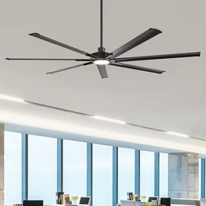 100 In. Indoor/Outdoor Integrated LED Industrial Matte Black Downrod Mount Ceili - Picture 1 of 12