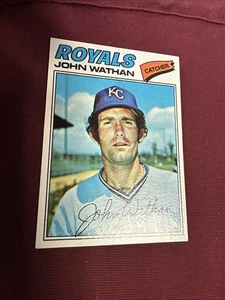 1977 Topps #218 John Wathan Kansas City Royals radiocontrol novato - casi nuevo/como nuevo bien centrado - Imagen 1 de 4