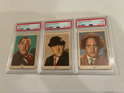 The 3 Stooges 1959 Fleer Trading Card Complete Set 96 Cards + PSA Graded Cards - Image 1 of 4