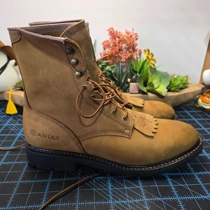 Ariat Work Boots Men’s Size 13D Tan Leather Lace-Up ASTM EH Compliant Logger Sty - Picture 1 of 14