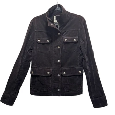 Kut From The Kloth Muted Black Corduroy Utility Military Sz S Stretch Jacket - Image 1 of 4