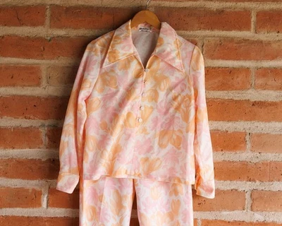 Conjunto de pantalones de dos piezas vintage años 60/70 rosa melocotón - Italia - Creazione di Portofino Foto 1 de 4