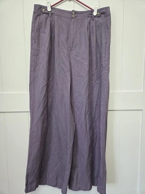 Madewell, Pantalones altos Harlow de pierna ancha, color lila, para mujer talla 14 Foto 1 de 4