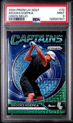 126587901 Brooks Koepka 2024 Panini Prizm LIV #72 Green Mojo 1/54 PSA 9 Foto 1 de 3