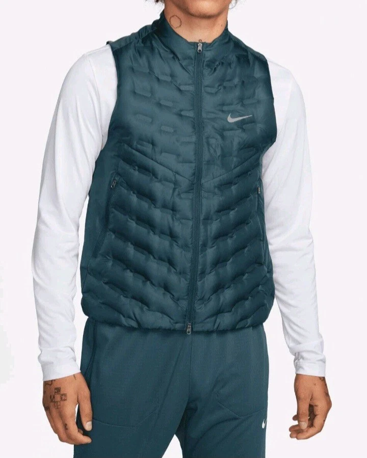 Mens 2XL Nike Therma-FIT ADV Repel Down Running Vest Teal Blue/Grayish WORN ONCE - Image 1 of 4