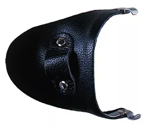 1 Pair R/L Side Protection Windshield Leather in Black/Brown for Large Glasses - Picture 1 of 2