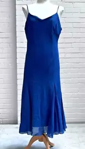 Women's, Glitz London, Dress, Blue Chiffon, Size UK 16, Lined, Sleeveless - Picture 1 of 10