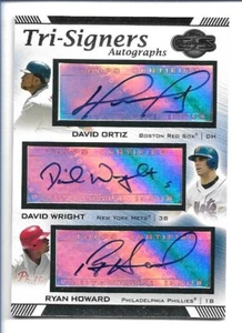 2007 Topps Co-Signers Tri-Signers David Ortiz David Wright Ryan Howard Auto - Picture 1 of 2