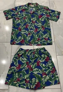 Hilo Hattie Mens Two-Piece Hawaiian Shirt Set shorts shirt Hawaii Pair - Picture 1 of 8