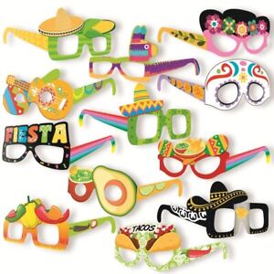 Mexican Fiesta Paper Eyeglasses, Pack of 12 Cinco De Mayo Glasses - Taco Bout...